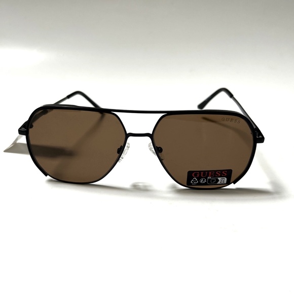 New Original GUESS Double Bridge Aviator Sunglasses GO00064 Classic Black Lens